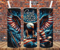 God Bless America - Tumbler Wrap - Sublimation Transfers