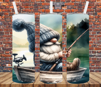 Fishing Gnome - Tumbler Wrap - Sublimation Transfers