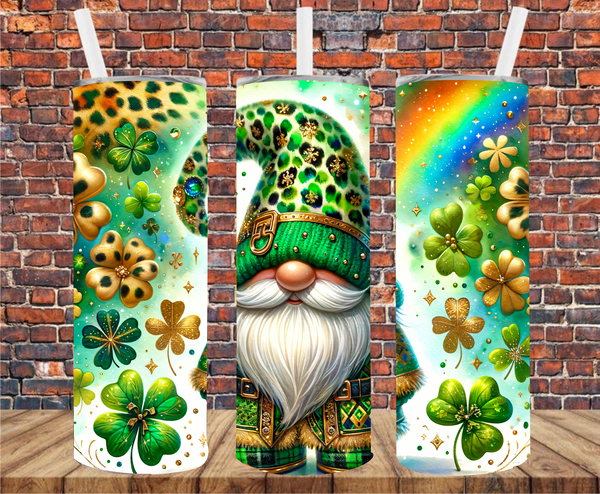 St. Patrick's Gnome - Tumbler Wrap - Sublimation Transfers