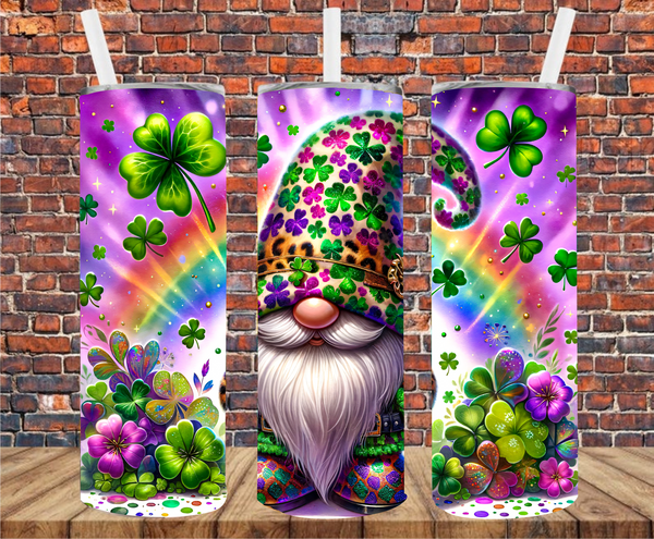 St. Patrick's Gnome - Tumbler Wrap - Sublimation Transfers