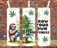 Grow Your Own Happiness - Tumbler Wrap - Sublimation Transfers