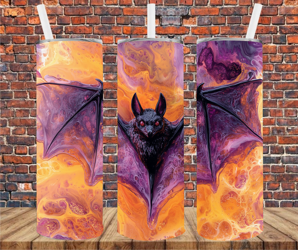 Alcohol Ink Bat - Tumbler Wrap Sublimation Transfers