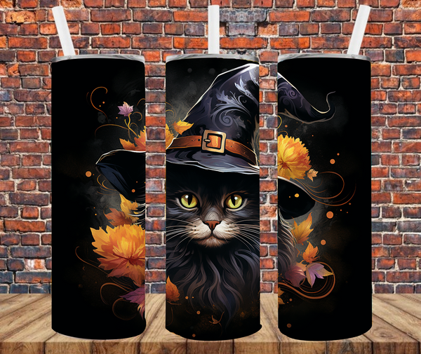 Black Cat - Tumbler Wrap - Sublimation Transfers