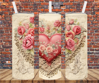 Victorian Heart - Tumbler Wrap - Sublimation Transfers