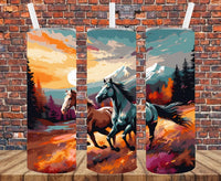 Horses Running - Tumbler Wrap - Sublimation Transfers