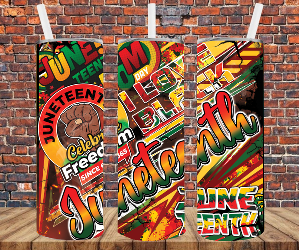 Juneteenth Celebrate Freedom - Tumbler Wrap - Sublimation Transfers