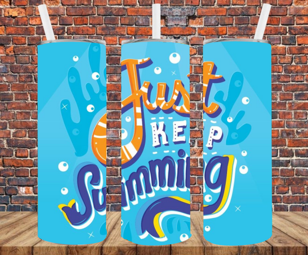 Keep Swimming - Tumbler Wrap - Sublimation Transfers