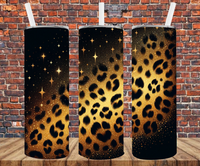 Leopard & Gold - Tumbler Wrap - Sublimation Transfers