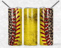 Leopard Softball - Tumbler Wrap Sublimation Transfers