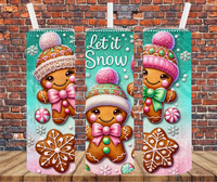 Let It Snow Gingerbread Kids - Tumbler Wrap - Sublimation Transfer