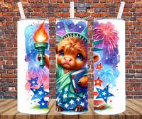 Patriotic Baby Cow - Tumbler Wrap - Sublimation Transfers