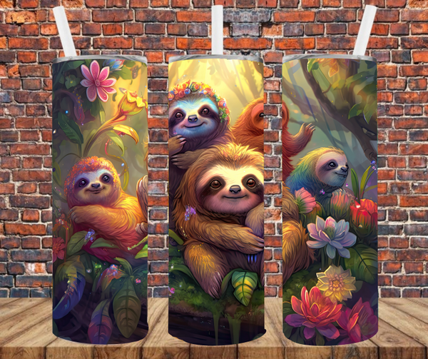 Sloths - Tumbler Wrap - Sublimation Transfers