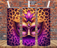 Mardi Gras Mask - Tumbler Wrap - Sublimation Transfers