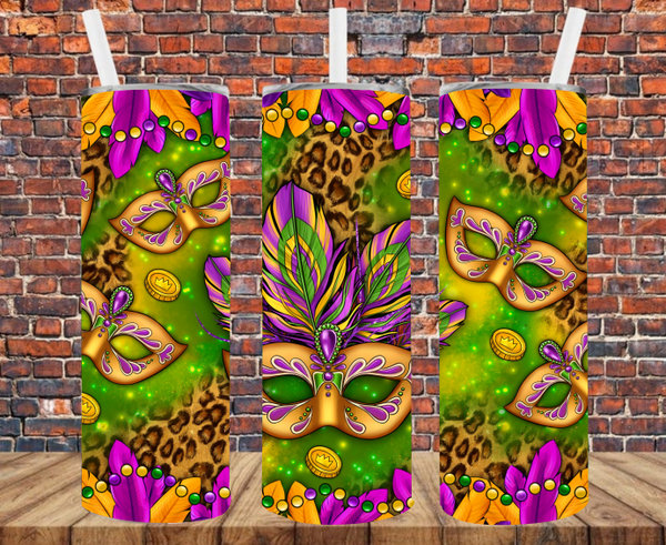 Mardi Gras - Tumbler Wrap - Sublimation Transfers