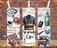 Paramedic Life - Tumbler Wrap Sublimation Transfers