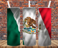 Mexico Flag - Tumbler Wrap - Sublimation Transfers