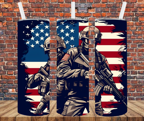 Patriotic Soldiers - Tumbler Wrap - Sublimation Transfers