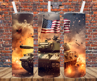 Patriotic Military Tank - Tumbler Wrap - Sublimation Transfers