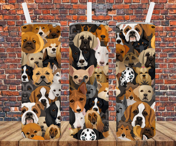 Dog Faces - Tumbler Wrap - Sublimation Transfers