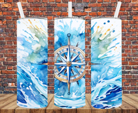 Nautical Splash - Tumbler Wrap - Sublimation Transfers