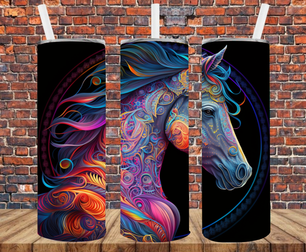 Neon Horse - Tumbler Wrap - Sublimation Transfers