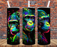Neon Detail Monkey - Tumbler Wrap - Sublimation Transfers