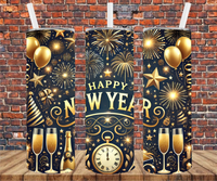 Happy New Year - Tumbler Wrap - Sublimation Transfers