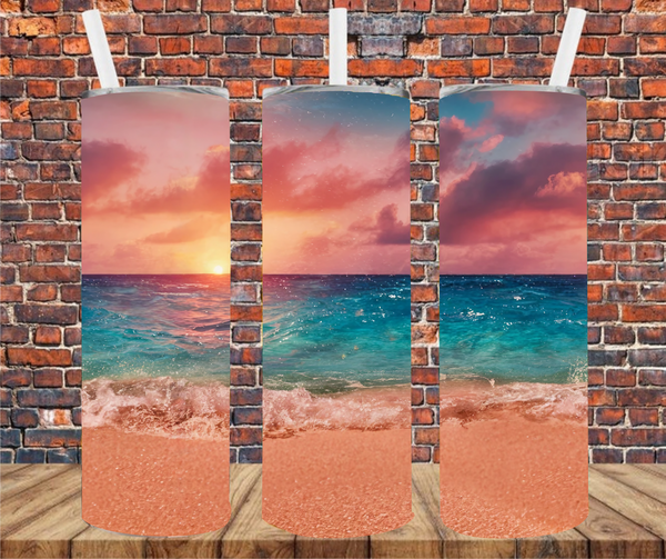 Ocean Sunset - Tumbler Wrap - Sublimation Transfers