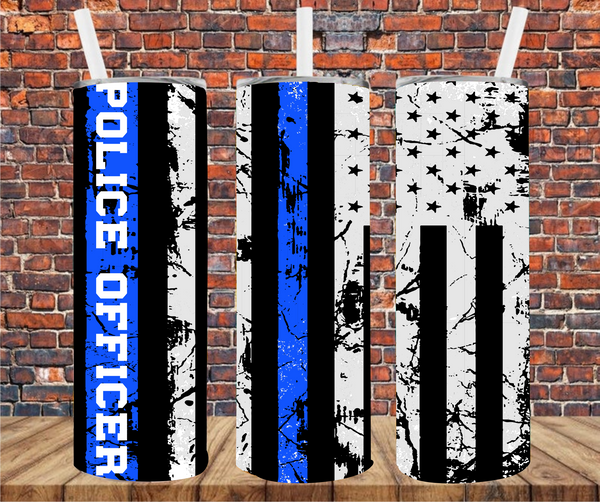 Police Officer - Tumbler Wrap Sublimation Transfers