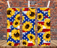 Patriotic Sunflowers - Tumbler Wrap - Sublimation Transfers