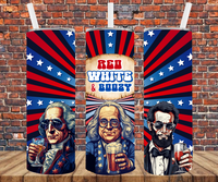 Red White & Boozy Presidents - Tumbler Wrap - Sublimation Transfers