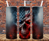 Patriotic Skull - Tumbler Wrap - Sublimation Transfers