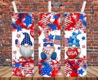 USA Gnomes - Tumbler Wrap - Sublimation Transfers