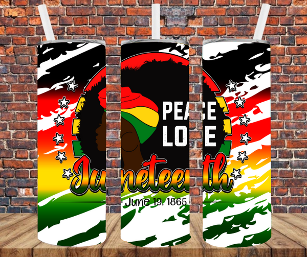 Peace Love Juneteenth - Tumbler Wrap - Sublimation Transfers