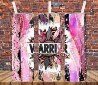 Pink Ribbon Warrior - Tumbler Wrap Sublimation Transfers