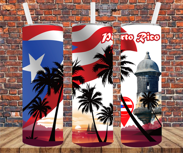 Puerto Rico - Tumbler Wrap Sublimation Transfers