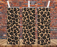 Leopard Print - Puff Inflated Effect - Tumbler Wrap - Sublimation Transfers