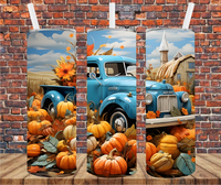 Pumpkin Patch Vintage Truck - Tumbler Wrap - Sublimation Transfers