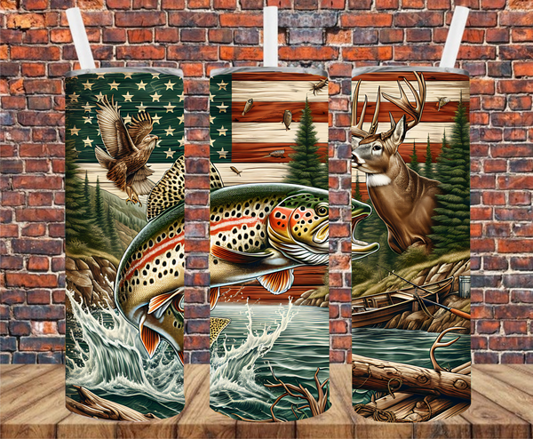 Hunting & Fishing - Tumbler Wrap - Sublimation Transfers