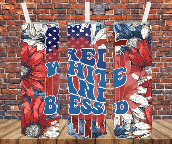Red White & Blessed - Sublimation Transfers