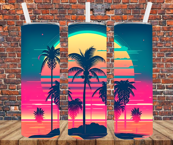 Sunset Palms - Tumbler Wrap - Sublimation Transfers