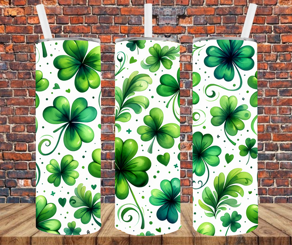 Lucky Shamrocks - Tumbler Wrap - Sublimation Transfers