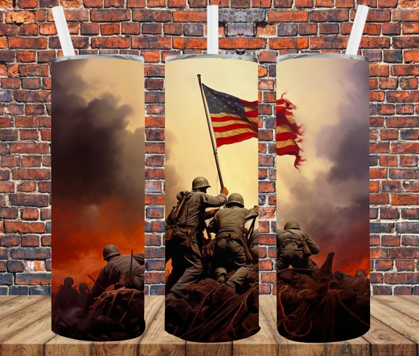 Soldiers Raising American Flag - Tumbler Wrap - Sublimation Transfers