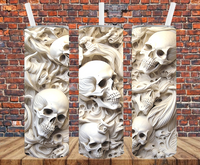 Bleached Skulls - Tumbler Wrap - Sublimation Transfers