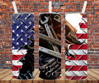 Patriotic Mens Tools - Tumbler Wrap - Sublimation Transfers