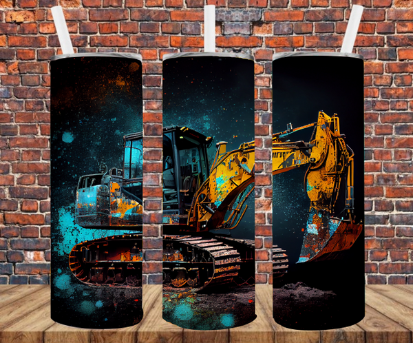 Excavator - Tumbler Wrap - Sublimation Transfers