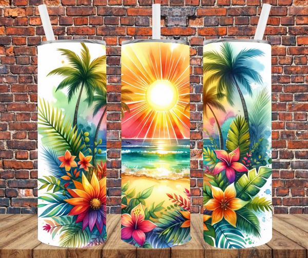 Tropical Paradise - Tumbler Wrap - Sublimation Transfers