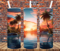 Tropical Sunset - Tumbler Wrap - Sublimation Transfers