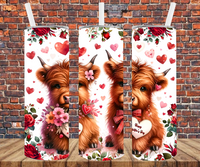 Valentine's  Cows - Tumbler Wrap - Sublimation Transfers