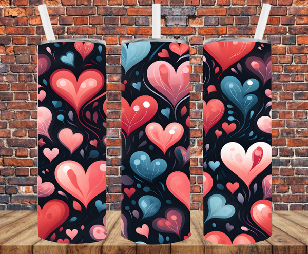 Hearts - Tumbler Wrap - Sublimation Transfers